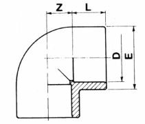 PVC-Winkel 90°  20 mm